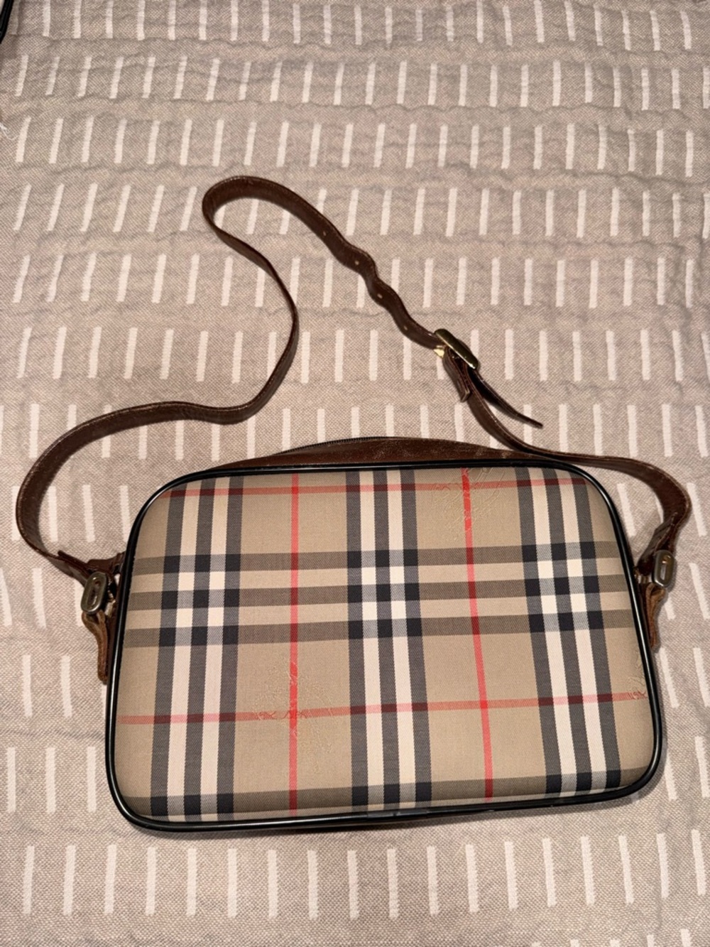 Burberrys Nova Check Shoulder Bag Canvas Beige Auth BA3222 - Picture 4 of 7